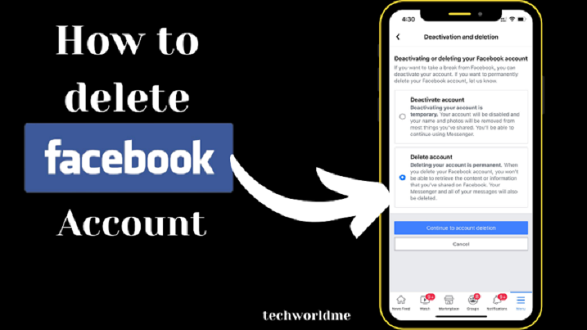 how to delete Facebook account