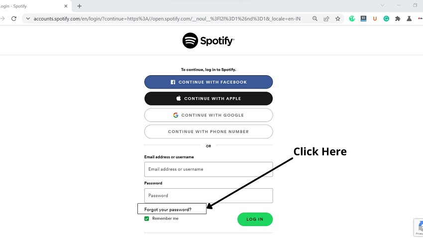 Step of change Spotify password